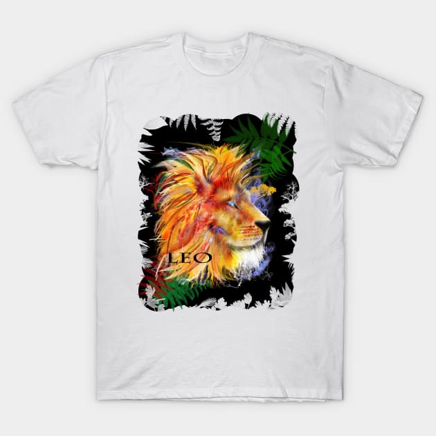 Leo Lion Astrology Design T-Shirt by starchildsdesigns